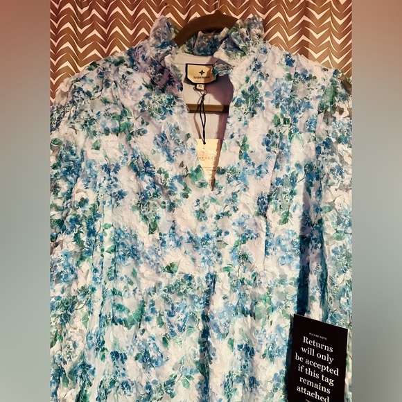 NWT TUCKERNUCK | Water's Edge Hydrangea Organza Palmerston Dress, XL - Picture 4 of 9